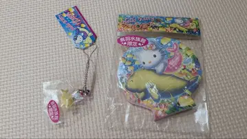 레어 HELLO KITTY 스트랩과 메모장 듀공 해양 동물원 한정판 키티