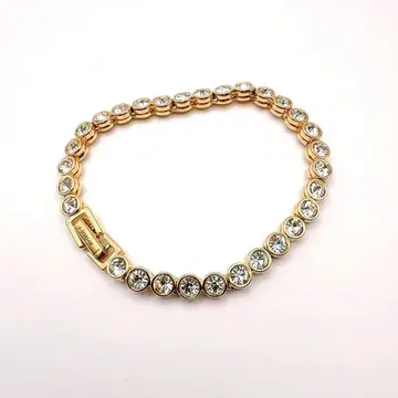 D'ORLAN 돌란 테니스 팔찌 골드톤 크리스탈