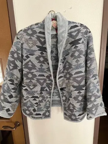 spick and span 기하학 패턴 긴팔 자켓 블루 그레이 계열