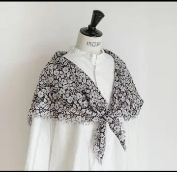 올드 맨즈 테일러 와일드베리 거즈 숄 블랙 화이트 스톨