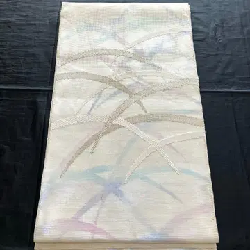 여름 오비 화이트 추상 무늬 마이즈루 미에샤 후쿠로 오비