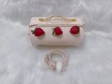 메종 드 플뢰르 모노그램 롤케이크 숄더백 핑크