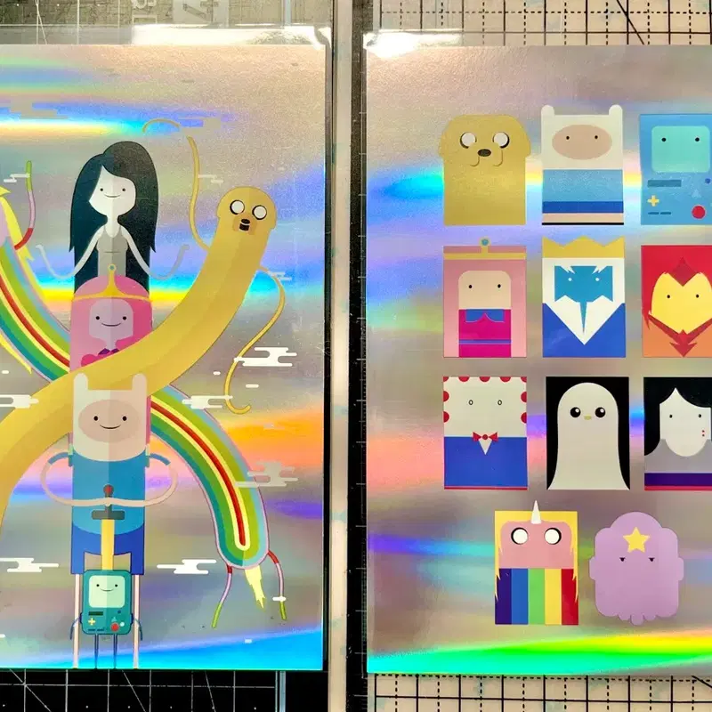 어드벤쳐 타임 홀로그램 엽서 2종 세트 (카툰 네트워크 정품) 핀 제이크