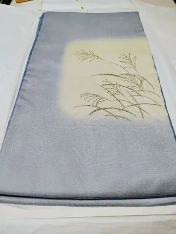 미사용품 여름 아이템 옅은 파란색 풀꽃 무늬 후쿠로 오비