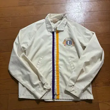 60s SPORTMASTER 아이보리 스트라이프 드리즐러 자켓