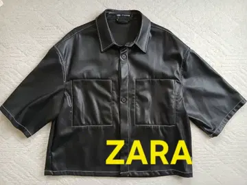 ZARA 자라 페이크 레더 자켓 블랙 L