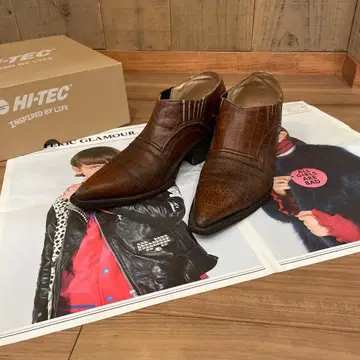 가죽 부츠 악어 갈색