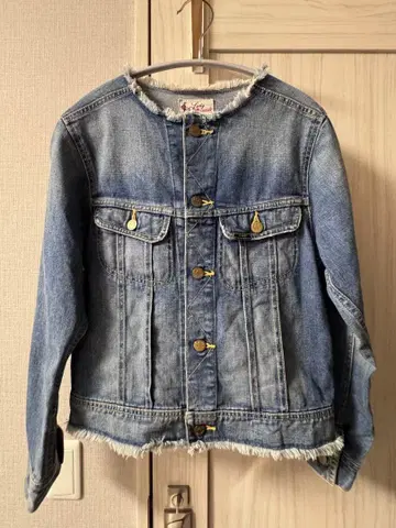 레이디 리 라이더스 프린지 헴 데님 자켓