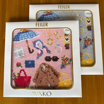 페이러 와코 손수건 [ WAKO CLOSET ] 핑크 그레이 세트