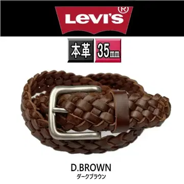 다크 브라운 리바이스 천연 가죽 메쉬 벨트 6607 다크 브라운