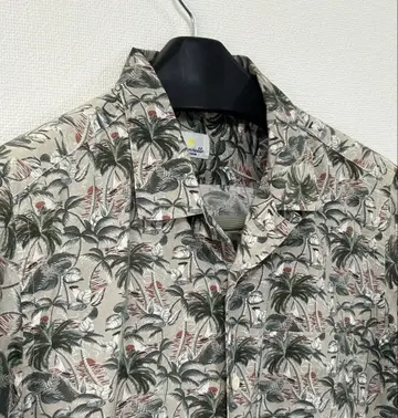 잔넷 오픈 카라 반팔 셔츠 팜 트리 S