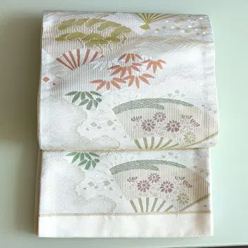 [ 미사용 ] 후쿠로 오비 부채와 단풍 디자인