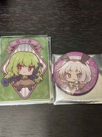 사망유희로 밥을 먹는다. 아크릴 카드 스미카, 아이리 캔뱃지 모에기 3종