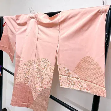 가봉 하오리 순수 실크 촉강문 청해파 칠보 격자 하나비시 기모노 051t