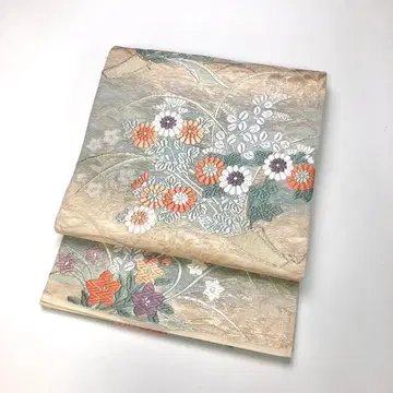 여름 오비 후쿠로 오비 샤 당초 꽃무늬 금실 KO-1549