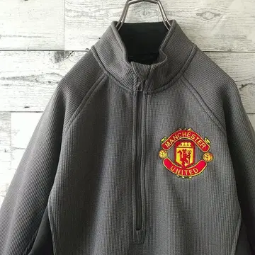 스파이더 맨체스터 유나이티드 자수 로고 하프 지퍼 저지 M 상당