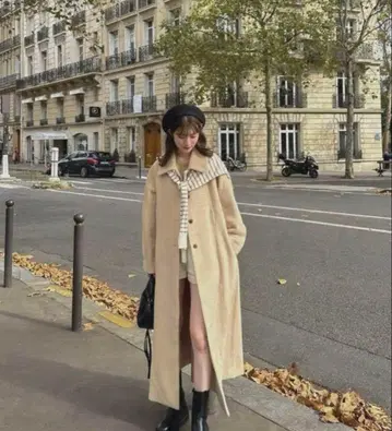 Eaphi wave design shaggy long coat