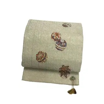 후쿠로 오비 수구무늬 격자무늬 원단 패턴 리큐 브라운 KO-1196