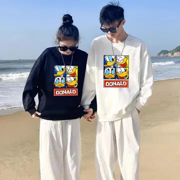 도널드 덕 프린트 트레이닝복 속기모 (플리스 안감) C315