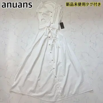 [택 포함 새상품] anuans 비대칭 셔츠 원피스 벨트 화이트 F