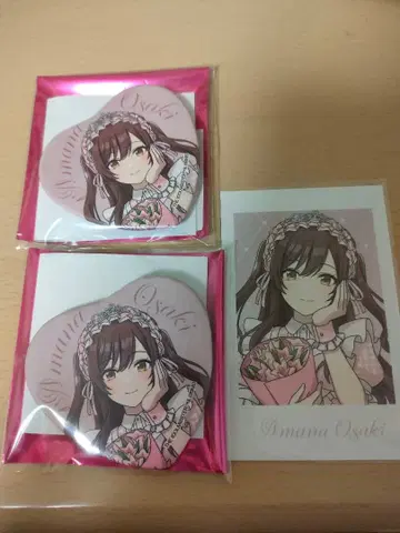 오사키 아마나 라파리 캔뱃지 폴라로이드풍 카드 세트