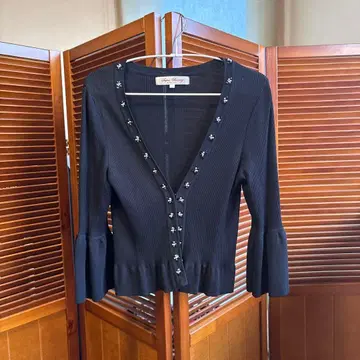 슈퍼 뷰티 블랙 비쥬 가디건 40