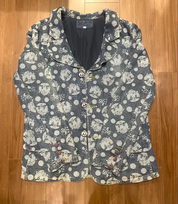 GRAND GROUND 패턴 데님 자켓 팬더 S 사이즈