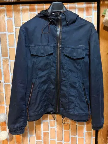 DISEL 데님풍 집업 후드티 M 사이즈