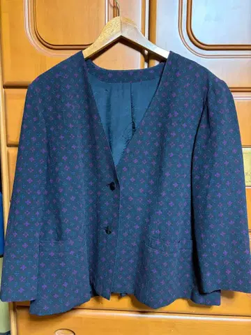 노카라 자켓 가디건 꽃무늬 올 패턴