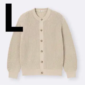 GU 리리얀 크루넥 가디건 니트 가디건 L 사이즈 베이지