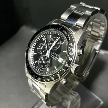 시티즌 크로노그래프 0510 시리즈 손목시계 쿼츠 블랙 다이얼 로고 작동