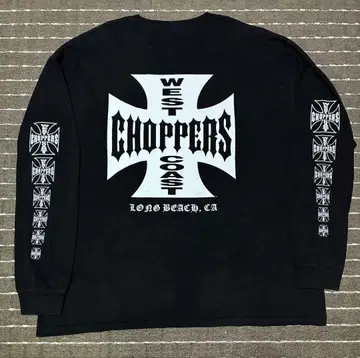3XL west coast choppers 아이언 크로스 롱 T 블랙
