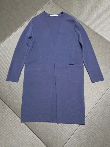 띠어리 럭스 다크 블루 롱 가디건 L