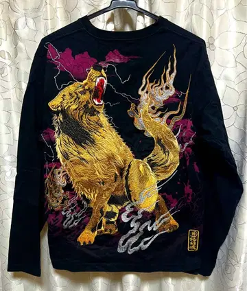 카라쿠리타마시 자수 T셔츠 남성용