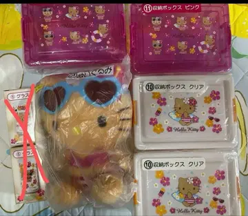 일광화상 키티 복권 봉제 인형 수납 박스 핑크 화이트 화이트 키티