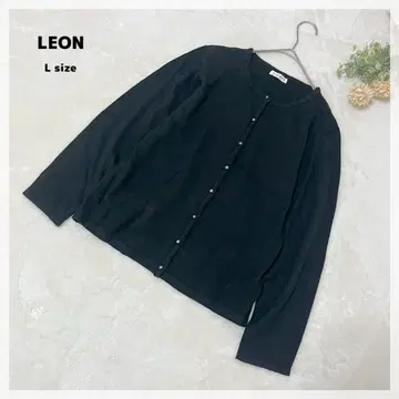 [ 레온 ] 니트 가디건 L 블랙 심플 긴팔 돌려입기 좋은
