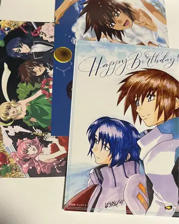 건담 seed 키라 아스란 카가리 라크스 포스카드 벌스데이 카드