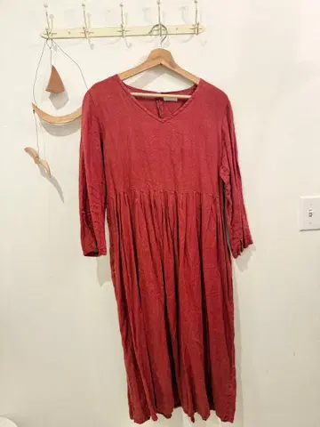 fog linen work 개더 원피스