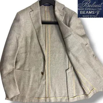 J7184 새상품급 벨베스티 빔즈F 린넨 홉색 자켓 46