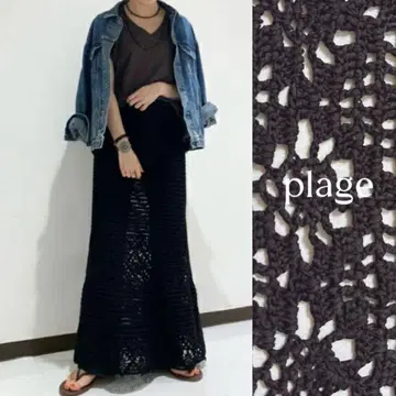 새상품급 Plage 플라주 Crochet 스커트 크로셰 뜨개질 롱