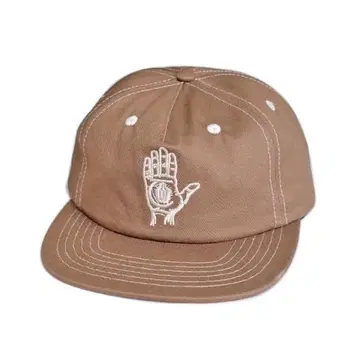 THEORIES 브라운 캡 손바닥 자수