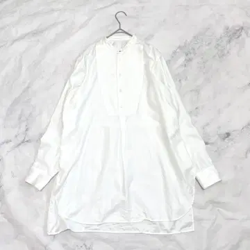 맥피 투모로우랜드 면 풀오버 셔츠 와이드 화이트 일본제 36