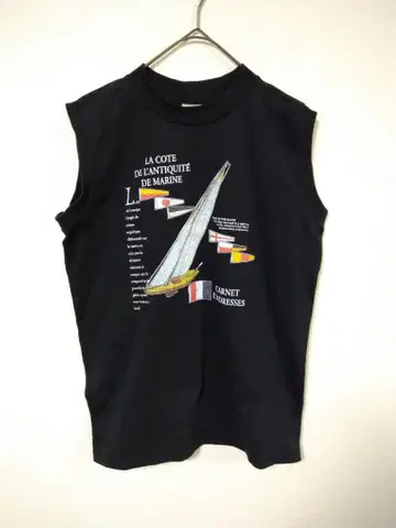 G.C.COTTO 미국제 90년대 슬리브리스 T셔츠 남성용 M 블랙