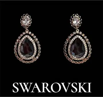 SWAROVSKI 물방울 귀걸이 블랙 x 골드 새상품급 스와로브스키