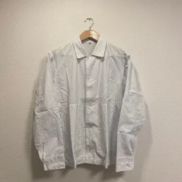 MUJI Labo 화이트 스트라이프 긴팔 셔츠