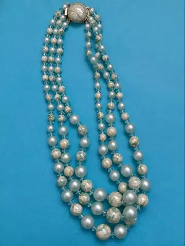 빈티지 홍콩 경량 3연 목걸이