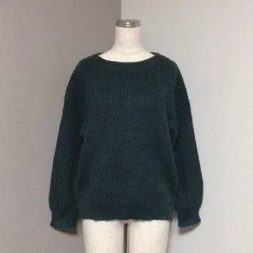 렙심 알파카 모헤어 니트 그린