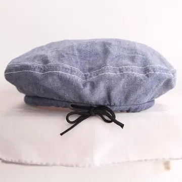 Engineered Garments 샴브레이 베레모 화이트 스티치