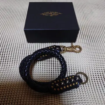 THE CALEE 블랙 가죽 지갑 체인