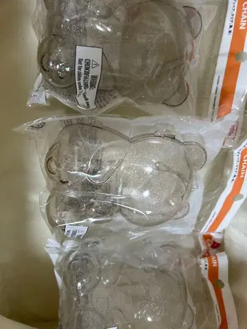 다이소 테디베어 케이스 키링 3종 세트